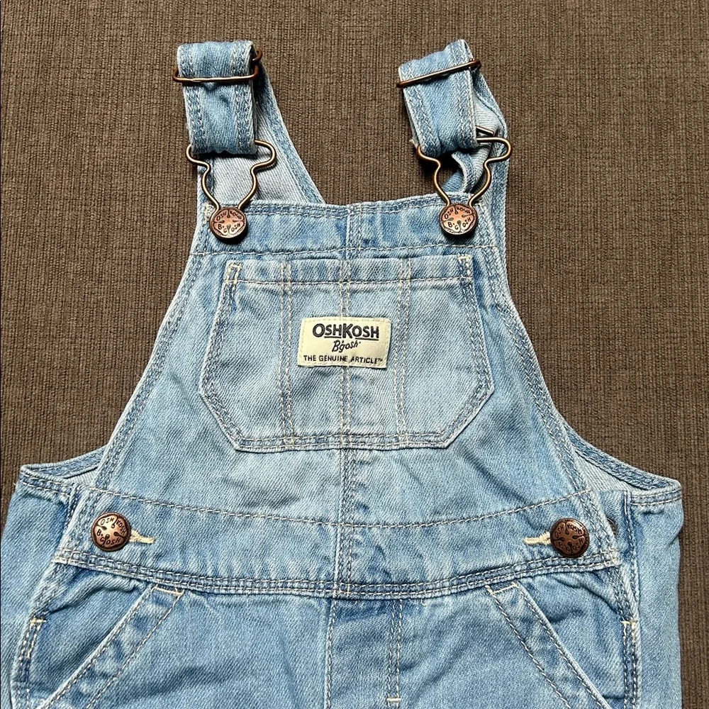 Osh Kosh B’gosh denim overalls floral embroidery size 9 months